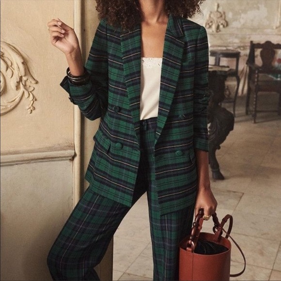 Sezane Jackets & Blazers - Sezane Christie blazer in Scottish plaid. Worn once. Made in Bulgaria.